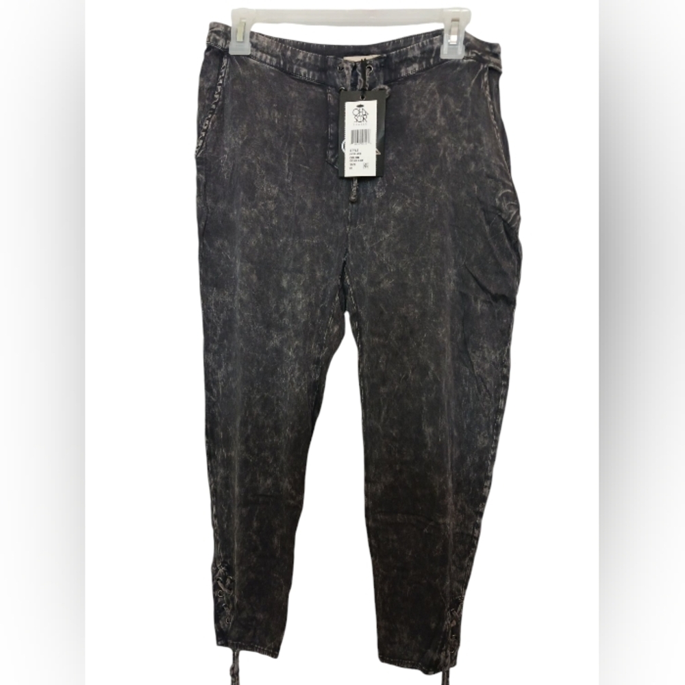 Chaser Vintage Black Jogger Lounge Pants Draw String Size Medium NWT